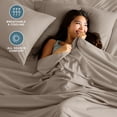 thumbnail image 3 of Bare Home Premium 1800 Collection 4-Piece Bed Sheet Set, Queen, Khaki, 3 of 10