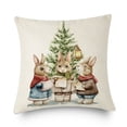 thumbnail image 3 of Funda de cojín de lino con dibujos animados de árbol de Navidad, cubierta de almohada de Casa de granja, decoración de Año Nuevo, 45x45cm, 2023, 3 of 4