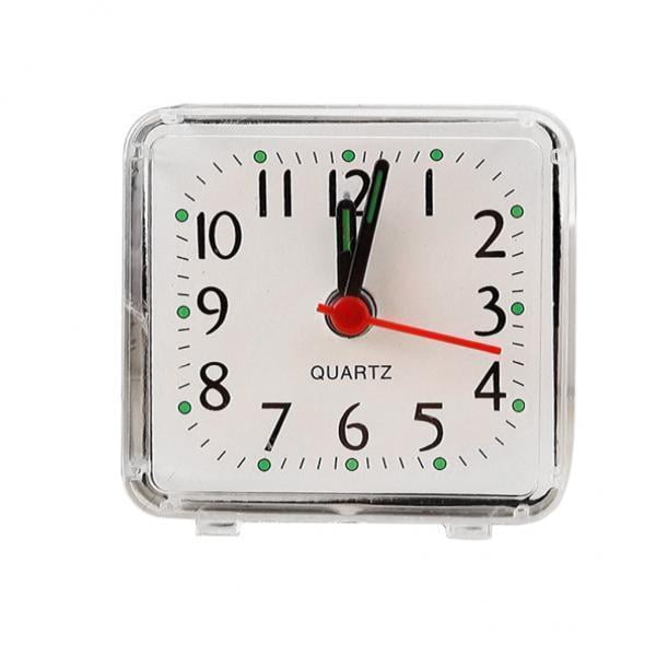 Modern Mini Quartz Clock Travel Alarm Clock Bedroom Home Clock White Table I2A5 