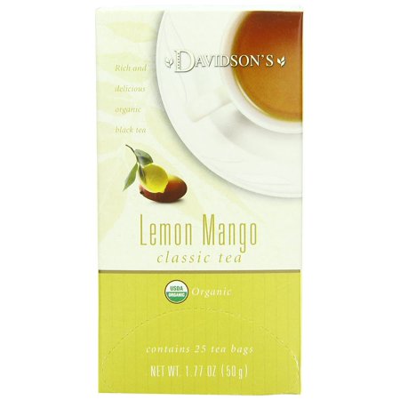 Davidsons Tea Lemon Mango, 25-Count Tea Bags, 1.77 oz (Pack of 6)