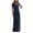 Navy-MkZJz, variant on RFQWOVSR Womens Draped Neck Ruched Maxi Dress Elegant Flowing Silhouette Gown M
