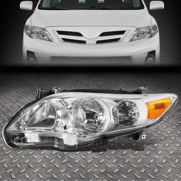 NUVISION for 11-13 Toyota Corolla Sedan Driver Left Side Headlight Chrome Housing