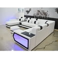 thumbnail image 3 of Hot Sale Modern Living Room Sofas White Italian Half Leather Couch U Shape Chesterfield Sofa My Lux Decor Round, 3 of 12