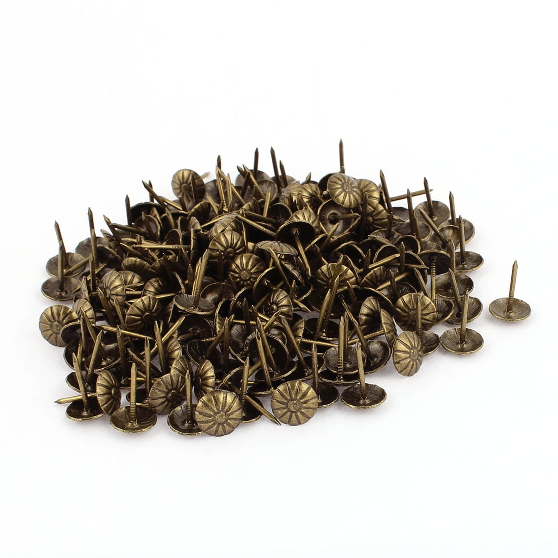 7/16-inch Dia Chrysanthemum Nail Pushpin Upholstery Tack Bronze Tone ...