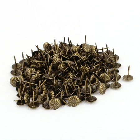 

7/16-inch Dia Chrysanthemum Nail Pushpin Upholstery Tack Bronze Tone 200pcs