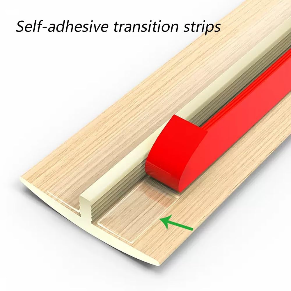 MAGILL T Molding Floor Transition Strip for Tile to Laminate/Vinyl and Carpet, PVC Flat Divider Strip for Joining Flooring Gaps, Self Adhesive Vinyl Floor Edge Strip Wood Grain Finish - Cuttable (Sty