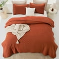 thumbnail image 5 of Queen Size Quilt Bedding Set (90x96 Inch), 3 Pieces Burnt Orange Soft Lightweight Bedspread, Terracotta Boho Summer Coverlet Queen Size for All Season(1 Quilt, 2 Pillow Shams), 5 of 7