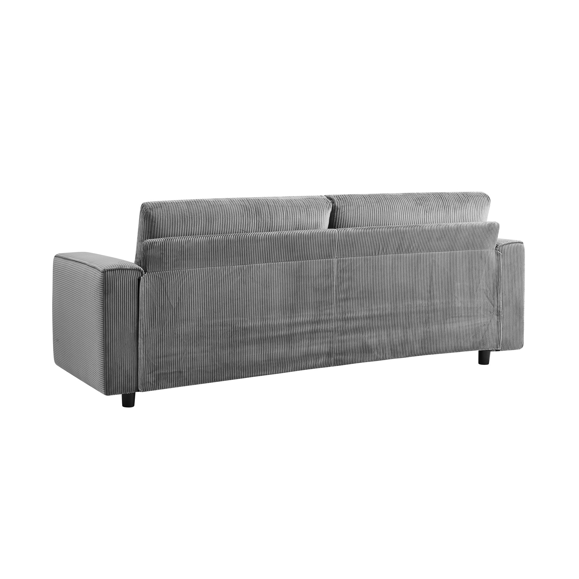 Modern Contemporary Upholstered 2-Piece Corduroy Plush Tufted Sofa Set, Grey