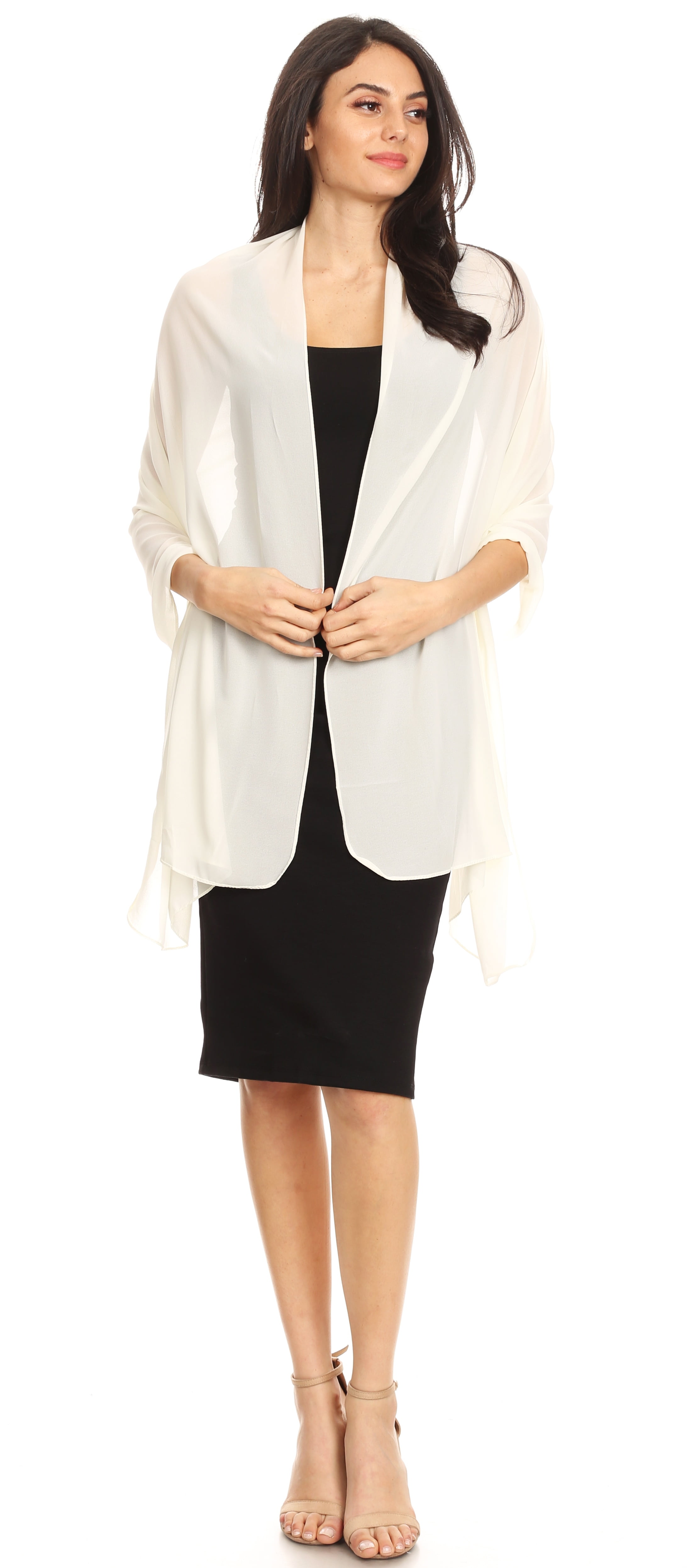 ivory chiffon shawl