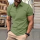 thumbnail image 3 of Camiseta informal de manga corta y corte ajustado para hombre, de color liso, poliéster, versátil para hacer ejercicio y para el uso diario., 3 of 7