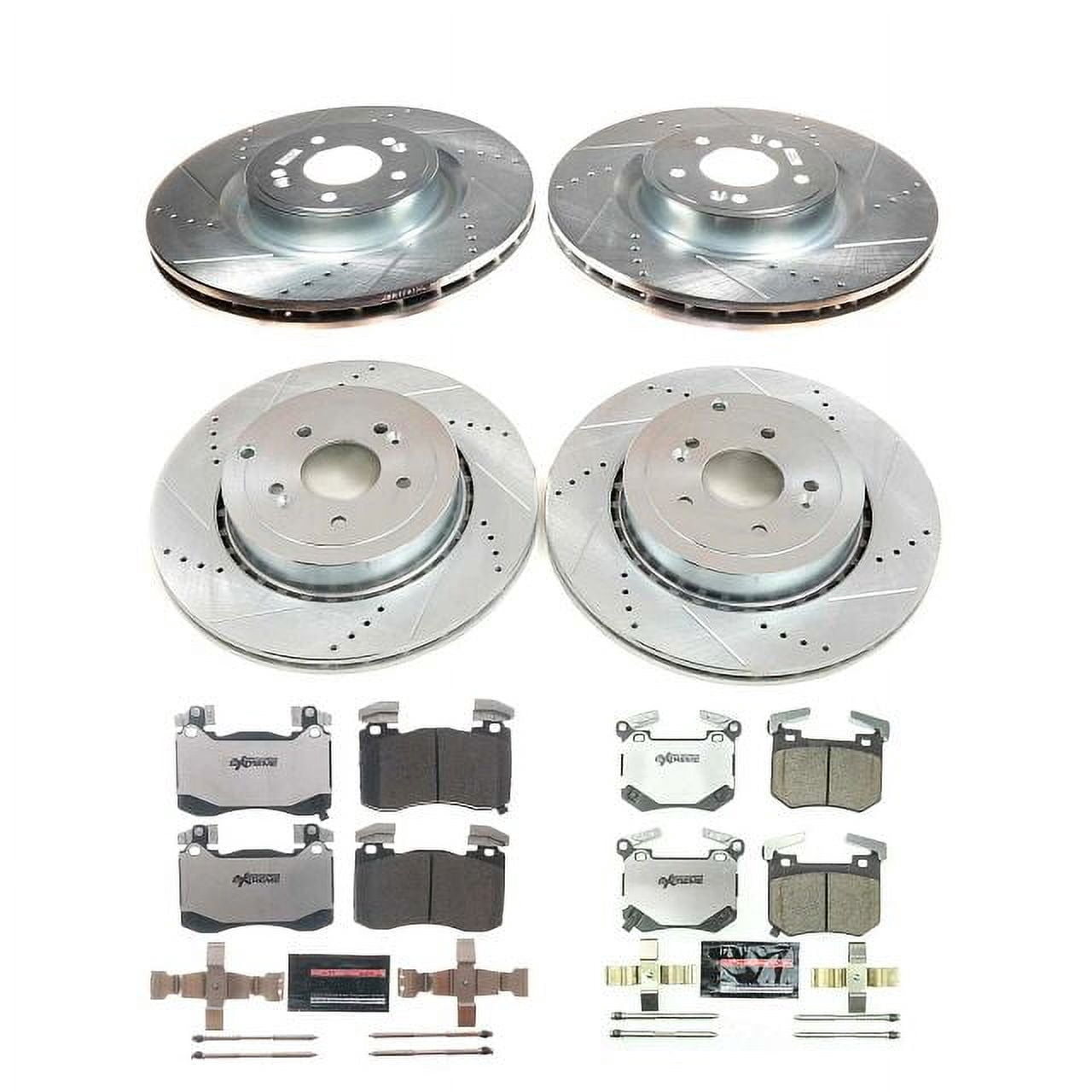 PowerStop Front and Rear Z26 Street Warrior Carbon-Fiber Ceramic Brake Pad and Drilled and Slotted Rotor Kit Fits: KIA Select Models K8510-26