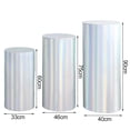 thumbnail image 5 of Xeyise 3 Pcs Party Cylinder Pedestal Stand Cover Plinth Pillar Decorative Sleeves Birthday Party Wedding Decor Dessert Base Wrap Cloth Party Planner, 5 of 8