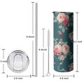 thumbnail image 5 of 20oz Pioneer Flower Skinny Tumblers Stainless Steel Tumbler with Lid and Straw,Vacuum Insulated Double Wall Travel Tumbler Cups with Cleaning Brush for Coffee,Tea, 5 of 6