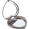 thumbnail image 1 of Mini Vintage Heart Elegant Makeup Mirror, Portable 1X/2X Magnifier (Silver), 1 of 7