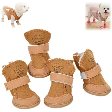 Cozy Winter Shoes  Winter Dog Shoes  Dog Booties for Snow and Ice Waterproof  Dog Boots & Paw Protectors  Doggie Shoes for Small  Medium Dogs (Brown  2XL)