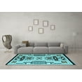 thumbnail image 3 of Ahgly Company Indoor Rectangle Abstract Light Blue Modern Area Rugs, 2' x 4', 3 of 4