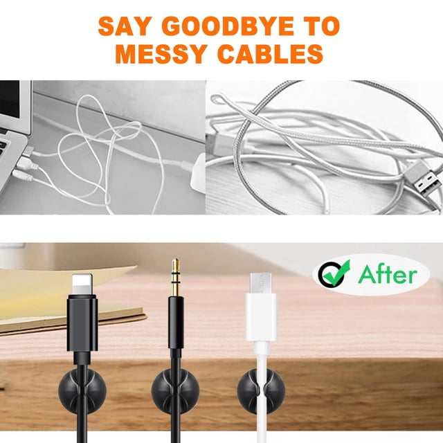 Soporte de Cable de Escritorio Bewildely PVC Color Negro