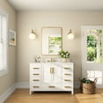 thumbnail image 5 of 48 in. W x 22 in. D x 34 in. H Single Sink Freestanding White Bath Vanity with Engineered Marble Top, 3 Faucet Hole, 5 of 15