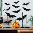 thumbnail image 2 of 2026 Halloween Indoor Decorations 12PC Halloween Bats Decoration For Home Decor DIY Wall Decal Bathroom Indoor Hallowmas Party Supplies 4 Different Sizes Realistic PVC Scary Black Sticker, 2 of 7