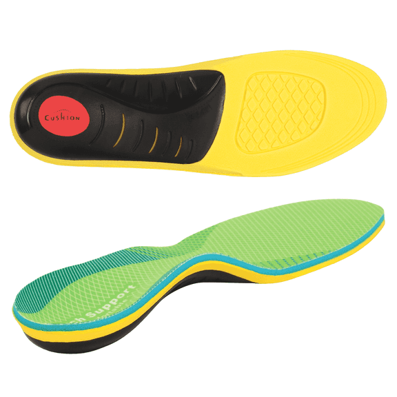 OKAKA Heavy Duty Support Pain Relief Orthotics, High Arch Support Insoles for Men Women, Flat Feet Orthotic Insert - Absorb Shock with Every Step,L
