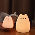thumbnail image 3 of Gato colorido de Silicona LED Luz de La Noche Recargable Touch Sensor de luz 2 Modos de Niños Lindo Luz Lámpara de Noche Dormitorio, 3 of 4