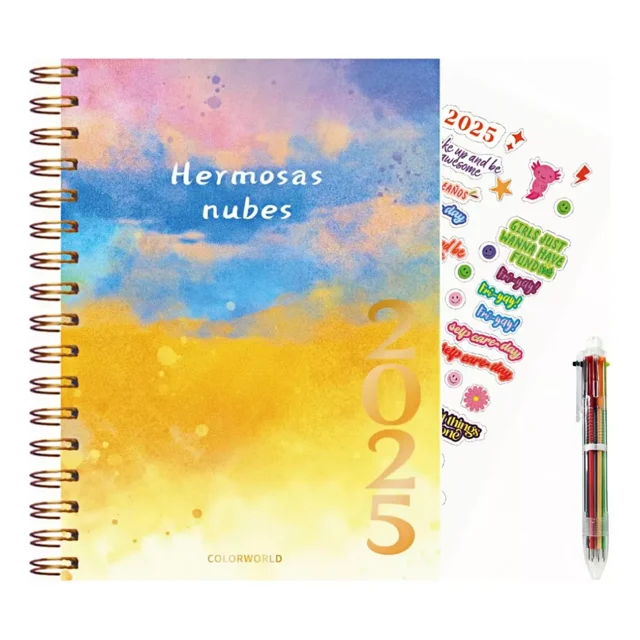Colorworld Agenda 2025 Con Bolígrafo Acerca Retos Y Sueños