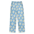 thumbnail image 2 of Daisy Cyan Pajama Pants Soft Lightweight Lounge Pants Bottoms Sleep Pants Warm Comfy, 2 of 9