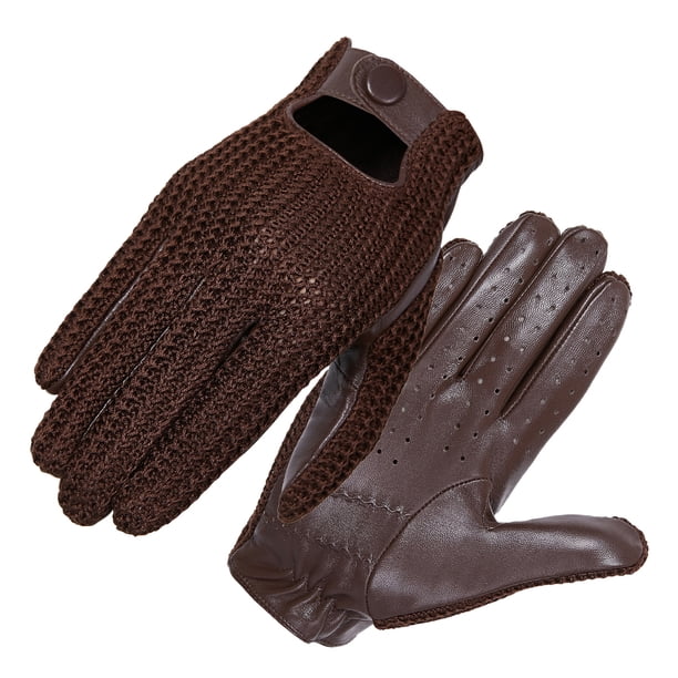Irfora Guantes de piel de cabra tejidos para hombre con pantalla táctil para conducción diaria de motociclismo Irfora Mitón deportivo