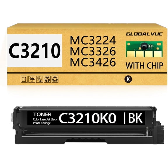 C3210K0 Black Toner Cartridges 1-Pack (with Chip) Compatible with Lexmark C3210K0 Black Toner for C3224 MC3426 MC3326 C3326 C3426 MC3224 Printer