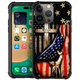 thumbnail image 1 of Daizag Compatible Con Iphone 14 Pro Max Caso Protección Integral A Prueba De Golpes Anti-Arañazos Tpu Fundas Para Hombre Mujer-Madera Cruz Power Bandera Americana, 1 of 5