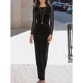 thumbnail image 3 of Black Velvet Long Sleeve Ruched Maxi Dress, Elegant Formal Evening Gown For Women, 3 of 5