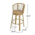 thumbnail image 3 of GDF Studio Boho Wicker Outdoor Bar Stools, Light Brown(Set of 2), 3 of 8