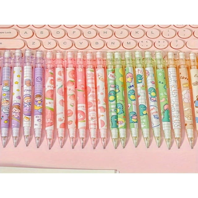 LNGOOR 6pcs 0.5mm Mechanical Pencils Kawaii Automatic Pencils With Erasers Students Stationery Writing Tool Cute School Office Supplies