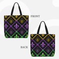 thumbnail image 2 of Easygdp Mardi Gra Geometric Bolsa Tote para Mujer, Bolso de Hombro para Trabajo, Playa, Viajes, Compras y Supermercado, 2 of 7