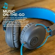 سماعات رأس JLab Audio Studio على الأذن وسماعات رأس فوق الأذن، قابلة للطي، رمادي/أزرق