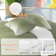 thumbnail image 2 of Sage Green Bedding Duvet Cover Set Queen Size 4 Pieces and Beige Ombre Color Gradient Bedding Set with Zipper Closure, 1 Comforter Cover 90x92 Inches 1 Flat Sheet & 2 Pillow Cases, 2 of 7