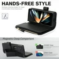 thumbnail image 5 of Dteck Zipper Wallet Case for Samsung Galaxy Z Fold 4,Magnetic Leather Card Slot Cash Pocket Case with Pen Holder Shockproof Hand Strap Heavy Duty Cover for Galaxy Z Fold 4,Black, 5 of 7