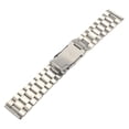 thumbnail image 2 of BRIGHTFUFU Pulsera de eslabones sólidos de acero inoxidable de 24 mm, correa de reloj, extremo recto con 2 pasadores de reloj, barras de resorte (plateado), 2 of 4