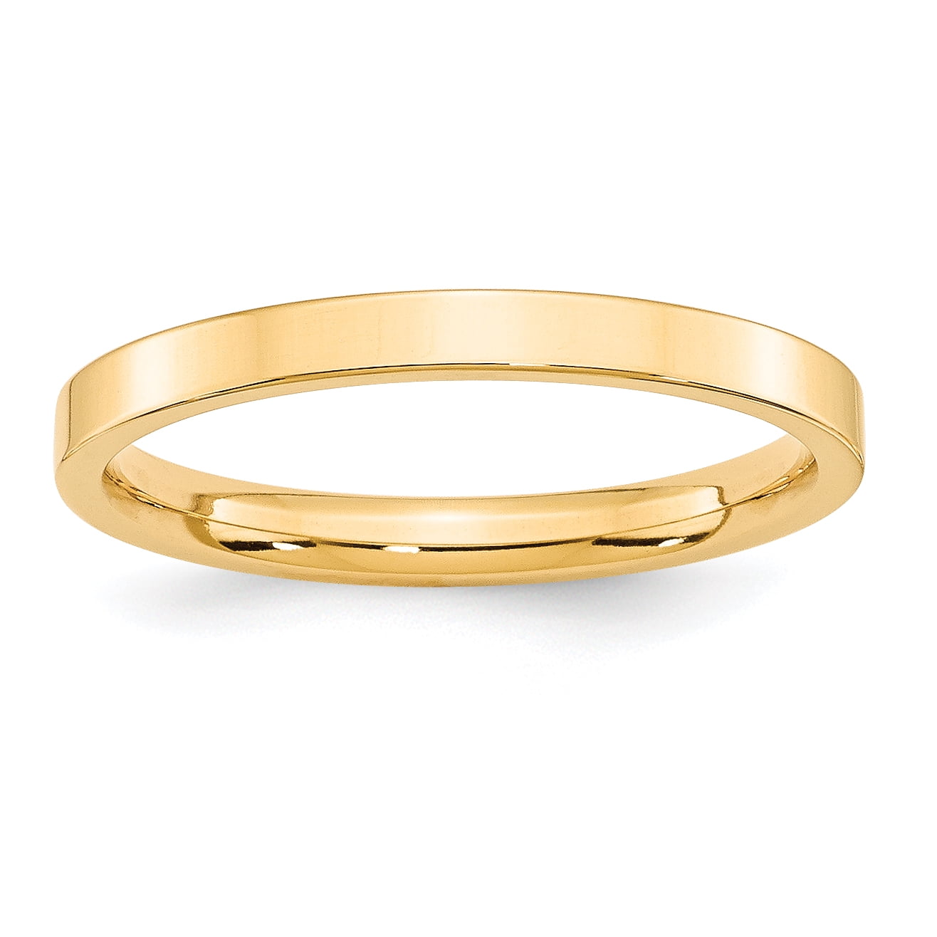 14k Yellow Gold 2.5mm Engravable Standard Flat Comfort Fit Band ...