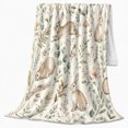 thumbnail image 2 of Woodland Rabbit and Fern Scene, Peaceful Rustic Nature Illustration for Nature Lovers - Soft Flannel Blanket, Easter Gift for Home Decor Living Room Reading Nook, 2 of 9