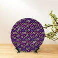 thumbnail image 6 of Bingfone Carnival Masks and Beads Print Bone China Dinner Decorative Plates,Handmade Ceramic Dinner Plate with Stand for Home Club-7in, 6 of 6