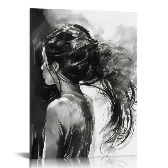 EastSmooth Framed Black and White Abstract Line Canvas Wall Art Modern Contemporary Pictures Paintings Prints Artwork Wall Decor for Living room Bedroom Bathroom Office Home Decoration