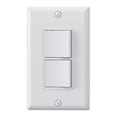 thumbnail image 1 of ELEGRP Decorator Double Rocker Light Switch, Two Single Pole Electrical Paddle, 15A 120V, in-Wall On/Off, Self-Grounding, Wall Plate Included, UL Listed (1 Pack, Glossy White), 1 of 7