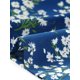 thumbnail image 5 of Camisa de botón para mujer INSPIRE CHIC con estampado floral, de manga larga, cuello puntiagudo, top de oficina, talla XS, azul profundo, 5 of 6