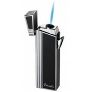 Caseti CAL247BK Caseti Black Lacquer Double Designed Compact Torch Flame Lighter