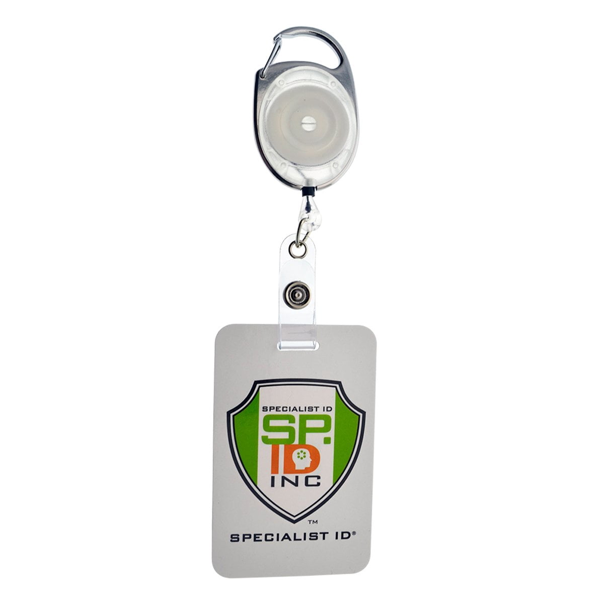 25 Pack - Specialist ID Carabiner Badge Reels - Retractable ID Card Holders (White)