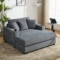 thumbnail image 2 of Noble House 55" Oversized Chaise Lounger Modern Style Sofa Couch,Blue Grey, 2 of 10