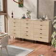 thumbnail image 3 of ANHDAH 5-Drawer 47.24'' Tall Wood Drawer, Mid Century Modern Fluted Dressers for Bedroom, Living Room, Hallway, Entryway, Guest Room (1, White Oak), 3 of 8