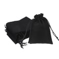 thumbnail image 1 of Bolsas de yute de 4x5.5 pulgadas con cordón, 50 piezas de bolsas de regalo de lino reutilizables para joyas, sacos para fiestas de Navidad y festivales, negro, 1 of 6