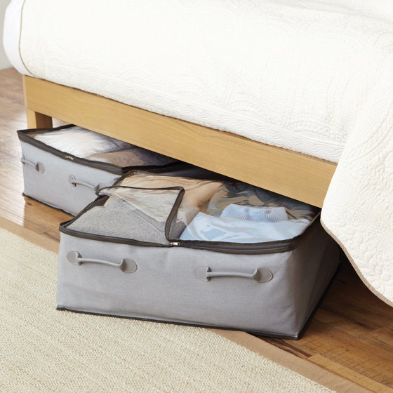 Better Homes and Gardens 2 Pocket Under Bed Bag, Grey - Walmart.com